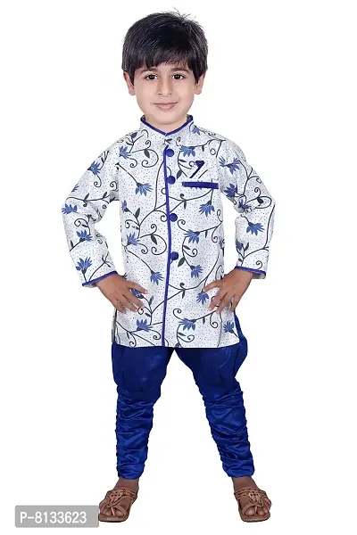 HRR Cotton Kurta Churidar Pajama Set for Boys-thumb0
