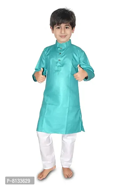 HRR Cotton Kurta Pajama Set for Boys Kids-thumb0