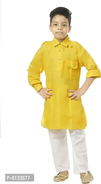 HRR Boys Pathani Suit in 100 % Cotton ( Kurta + Pyjamas )-thumb0