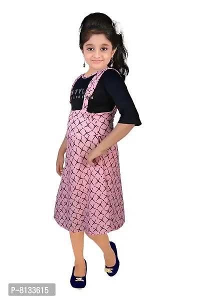 HRR Girls Blue & Pink Colour Fashion Sleeve Fit and Flare Party Dress-thumb2