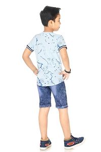 Hrr brooklyn Halfsleeve Cotton Tshirt with denim jeans for boys-thumb2