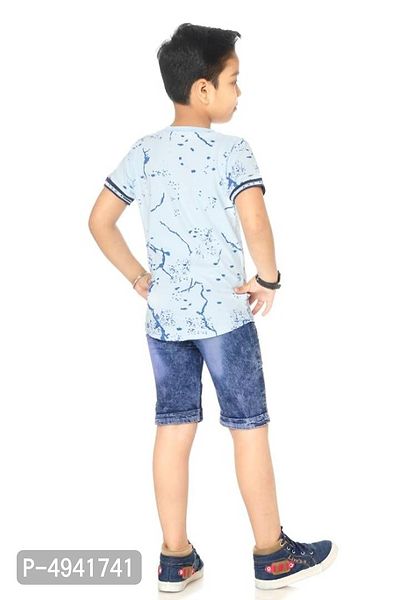 Hrr brooklyn Halfsleeve Cotton Tshirt with denim jeans for boys-thumb3