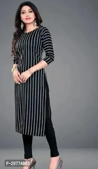 Stylish Black Crepe Kurta For Women-thumb0