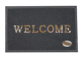 A Cube Luxury Solution Rubber Door Mat|Anti Slip  Durable Material|Welcome Print for Home Entrance, Office, Shop (Grey)-thumb1