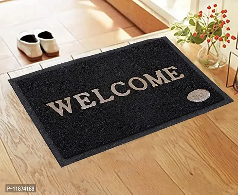 A Cube Luxury Solution Rubber Door Mat|Anti Slip  Durable Material|Welcome Print for Home Entrance, Office, Shop (Black)-thumb4