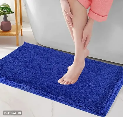 A Cube Luxury Solutions Microfiber Bathroom Mat (Royal Blue,40X60 CM)