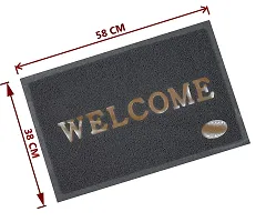 A Cube Luxury Solution Rubber Door Mat|Anti Slip  Durable Material|Welcome Print for Home Entrance, Office, Shop (Grey)-thumb2