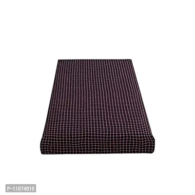 A Cube Luxury Solutions Cotton Checked Mattress Cover 4x6 Ft. (Maroon)-thumb2