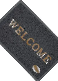 A Cube Luxury Solution Rubber Door Mat|Anti Slip  Durable Material|Welcome Print for Home Entrance, Office, Shop (Grey)-thumb3