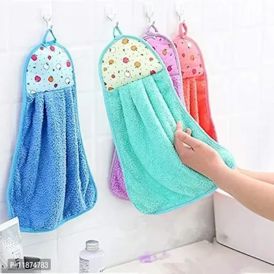 A CUBE LUXURY SOLUTIONS Hanging Cotton 2 Pieces Cotton Washbasin Napkin/Hand Towel for Kitchen and Bathroom (2)-thumb0