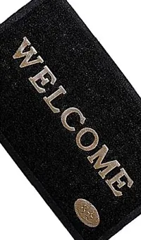 A Cube Luxury Solution Rubber Door Mat|Anti Slip  Durable Material|Welcome Print for Home Entrance, Office, Shop (Black)-thumb2
