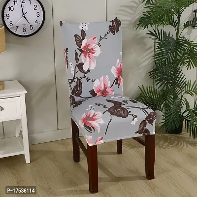 Stretchable Printed Removable Washable Elastic Dining Chair Covers Pack Of 4-thumb0