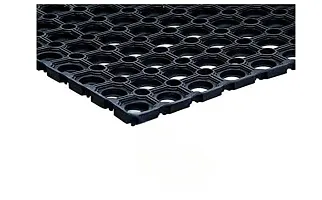 Rubber Door Mat Hollow(Black)-thumb1