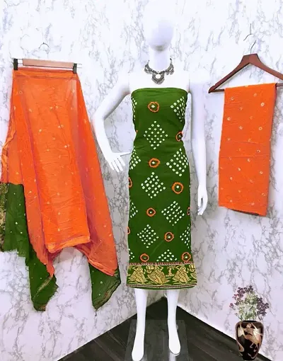 Heavy Cotton Bandhej Printed Salwar Suit Materials