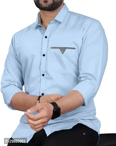 Stylish Cotton Blend Long Sleeves Shirt For Men