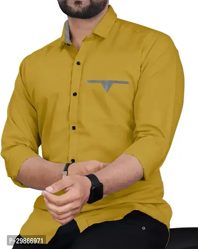 Stylish Cotton Blend Long Sleeves Shirt For Men