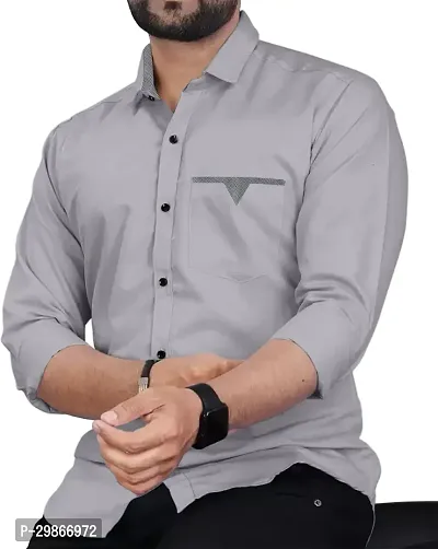 Stylish Cotton Blend Long Sleeves Shirt For Men