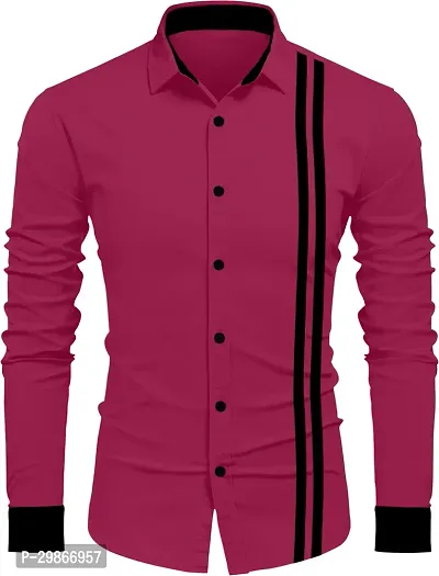 Stylish Cotton Blend Long Sleeves Shirt For Men-thumb0