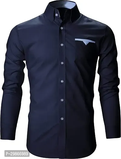 Stylish Cotton Blend Long Sleeves Shirt For Men