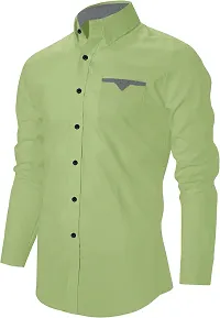 Stylish Cotton Blend Long Sleeves Shirt For Men-thumb3