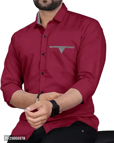 Stylish Cotton Blend Long Sleeves Shirt For Men