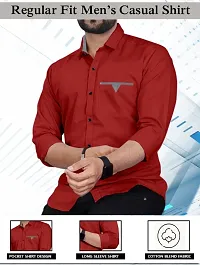 Stylish Cotton Blend Long Sleeves Shirt For Men-thumb2