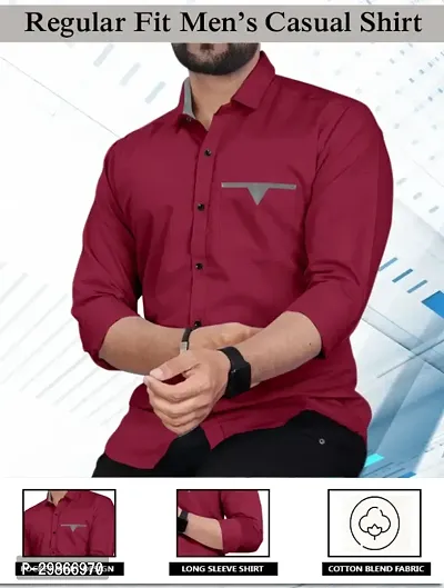 Stylish Cotton Blend Long Sleeves Shirt For Men-thumb4