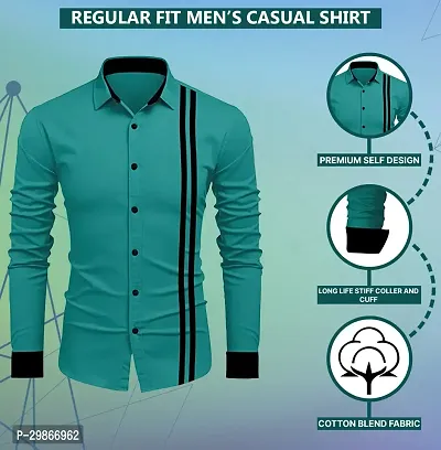 Stylish Cotton Blend Long Sleeves Shirt For Men-thumb2