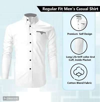 Stylish Cotton Blend Long Sleeves Shirt For Men-thumb2