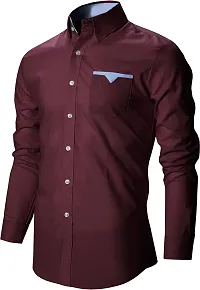 Stylish Cotton Blend Long Sleeves Shirt For Men-thumb2