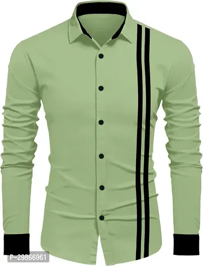 Stylish Cotton Blend Long Sleeves Shirt For Men-thumb0