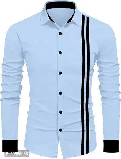 Stylish Cotton Blend Long Sleeves Shirt For Men-thumb0