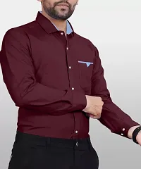 Stylish Cotton Blend Long Sleeves Shirt For Men-thumb1