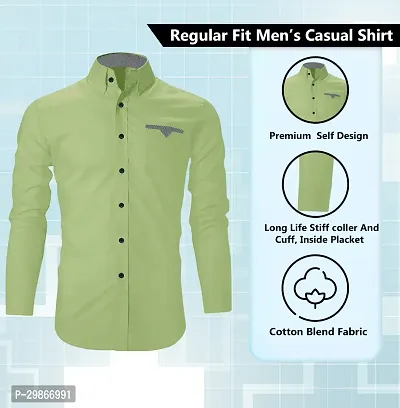 Stylish Cotton Blend Long Sleeves Shirt For Men-thumb2