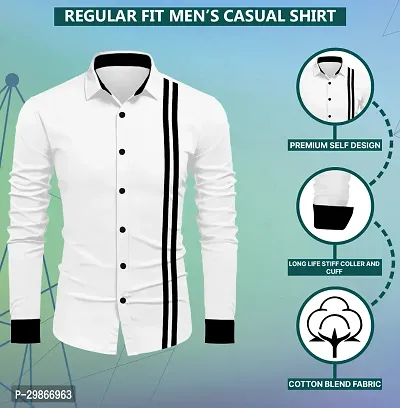 Stylish Cotton Blend Long Sleeves Shirt For Men-thumb2