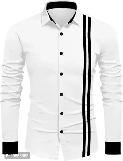 Stylish Cotton Blend Long Sleeves Shirt For Men-thumb0