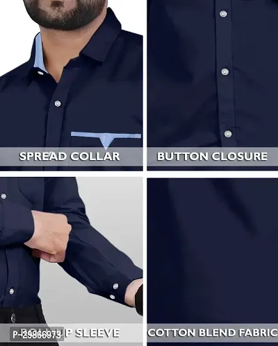 Stylish Cotton Blend Long Sleeves Shirt For Men-thumb5