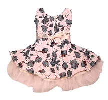 GR Fashion Baby Girls Party Dress with Hat (Peach, 3-6 Months)-thumb1
