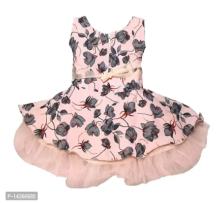 GR Fashion Baby Girls Party Dress with Hat (Peach, 3-6 Months)-thumb2