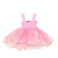 RG Collection Embellished, Self Design Baby Girls Dress (Pink, 0-3 Months)-thumb1