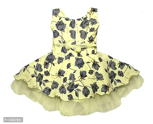 GR Fashion Baby Girls Party Dress with Hat (Lemon, 3-6 Months)-thumb2