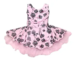 GR Fashion Baby Girls Party Dress with Hat (Pink, 3-6 Months)-thumb1