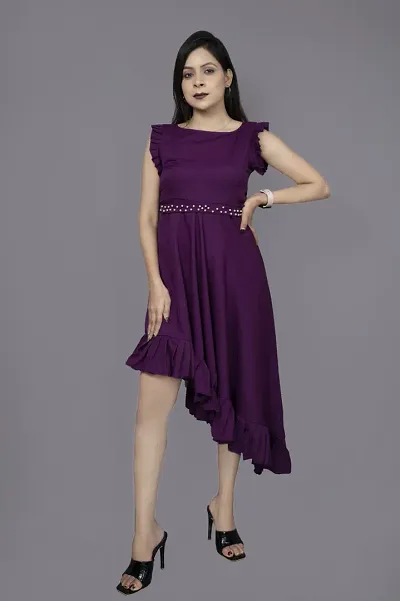 Classic Crepe Solid Dresses for Women