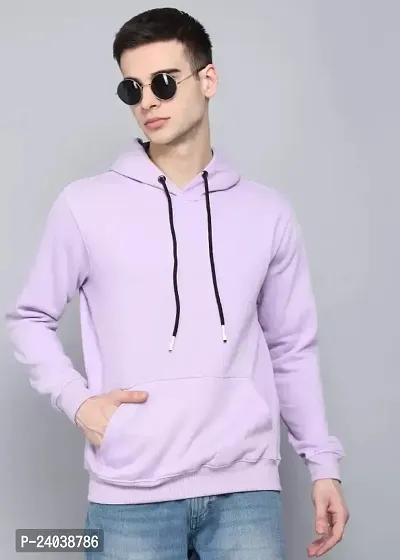 Trendy Fleece Solid Hoodies for Men-thumb3