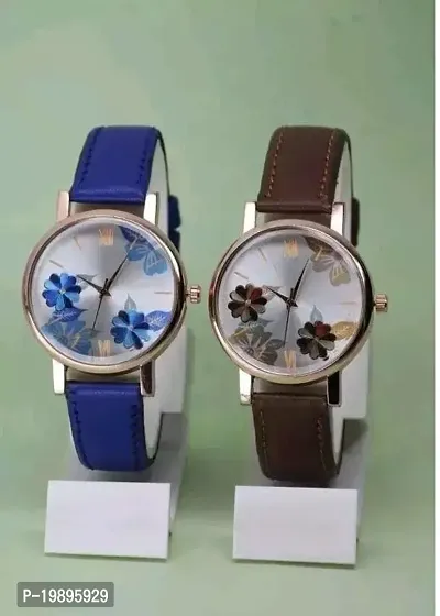 Stylish Multicoloured Metal Analog Watches For Women Pack Of 2