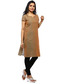 RANU Stylish Women's Cotton Dobby Short Sleeve Kurta Top for Girls Printed Dress Material Size XS to 5XL Mustard Golden Color-thumb3