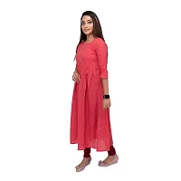 RANU Stylish Women's Cotton Kurta Anarkali for Girls Printed Dress Material Size S to 5XL Orange-thumb3