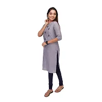 RANU Stylish Women's Cotton Kurta Straight for Girls Embroidered Dress Material Size S to 5XL Grey-thumb2