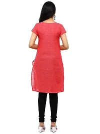 RANU Stylish Women's Cotton Dobby Short Sleeve Kurta Top for Girls Printed Dress Material Size XS to 5XL Orange-thumb4