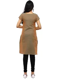 RANU Stylish Women's Cotton Dobby Short Sleeve Kurta Top for Girls Printed Dress Material Size XS to 5XL Mustard Golden Color-thumb4